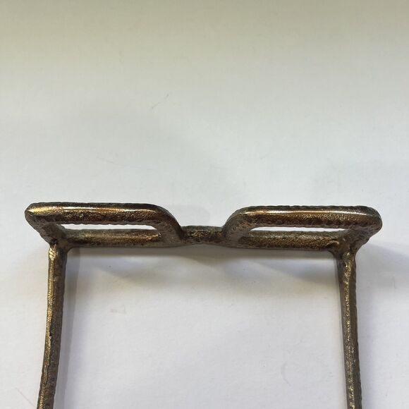 EYE GLASSES SCULPTURE Paperweight 7" Hammered Gold Spectacles Quirky Fun Decor - Picture 12 of 13